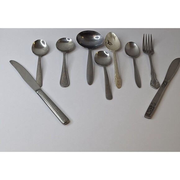 Vtg Stainless Steel Silverware WALCO DELCO IMPERIAL HULL DIANA ROGERS BROS.